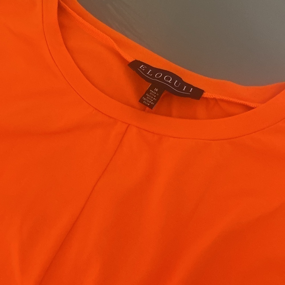 NWT Eloquii Orange Plus Size Cotton Dress with Stretch Size 16 - Picture 4 of 9